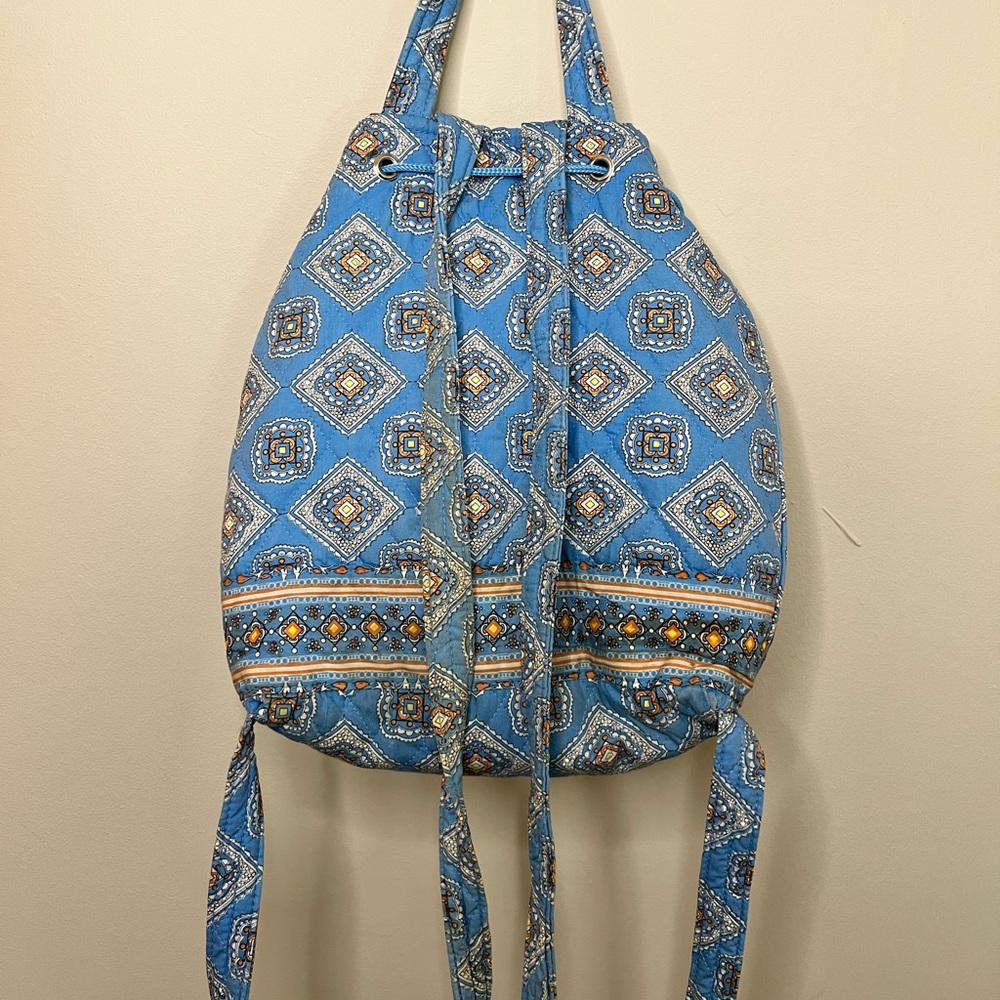 Vera Bradley traditional Blue Diamond design Backpack - Picture 5 of 13